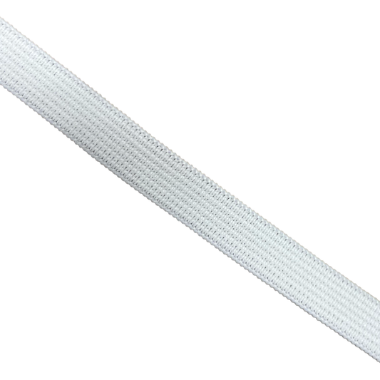 ELASTIC FLAT TAPE, 1/2" WIDE WHITE (BY THE YARD)